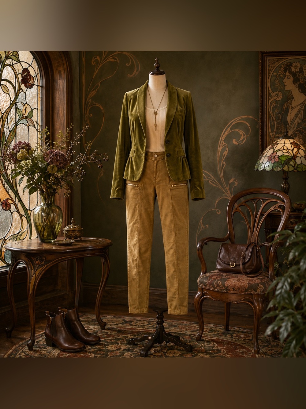 J. Crew “Eden” Olive Velvet Peplum Blazer (2P)